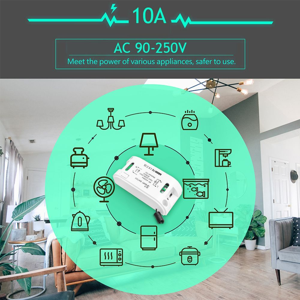 Беспроводной выключатель света (2 клавиши выключатель + два реле 220В ...
