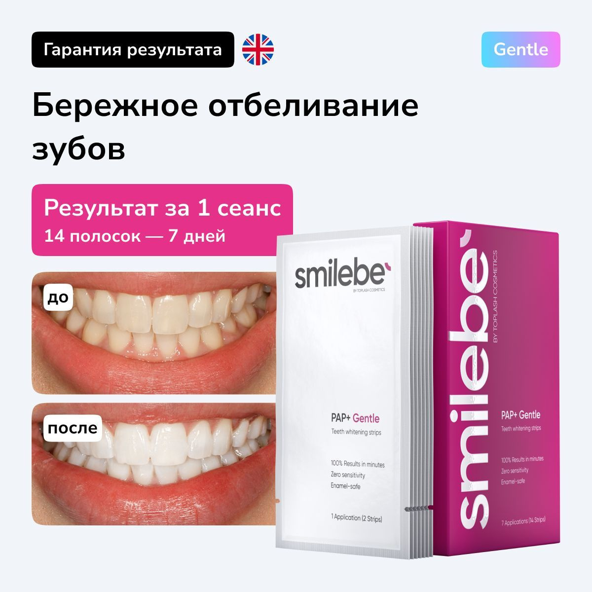 Отбеливающие полоски для зубов Smilebe