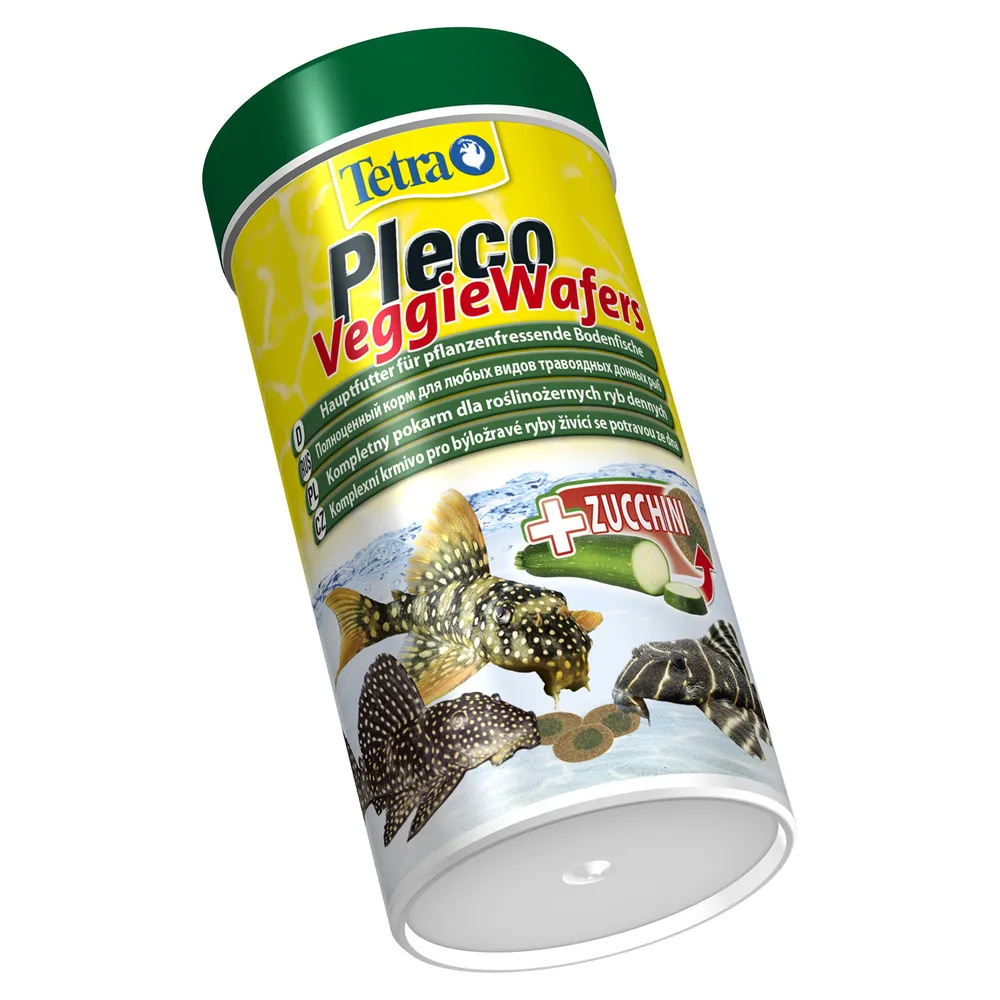 Tetra Pleco Veggie Wafers корм-пластинки с добавлением цуккини для донных рыб 250 мл. ТетраПлеко, 250 мл, фото 3