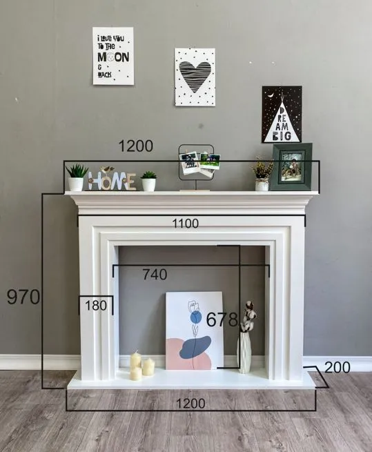 Kamin_decor_msk Портал каминный Сидней 120, белый, белый, фото 3