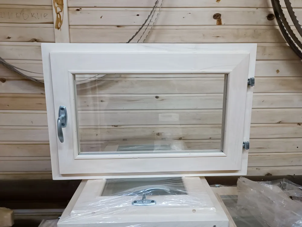 Окно-форточка со стеклопакетом из липы 40х60, 40x60, фото 5