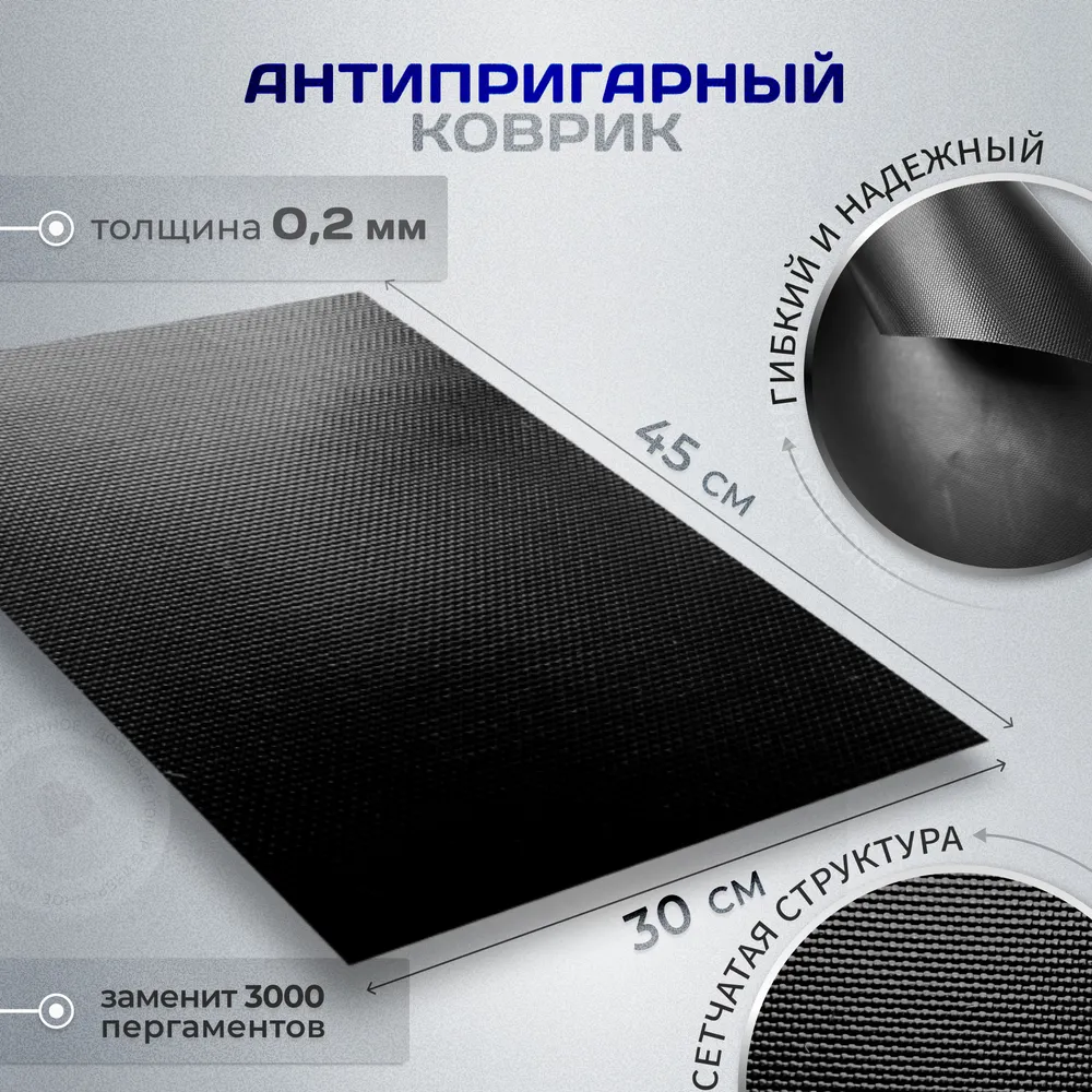 Тефлоновый коврик для выпечки многоразовый, антипригарный набор 3 шт. Термостойкий коврик для запекания и готовки в духовке и на гриле. Перфорированный лист для выпекания блюд для кулинара и кондитера, 3 шт, фото 2