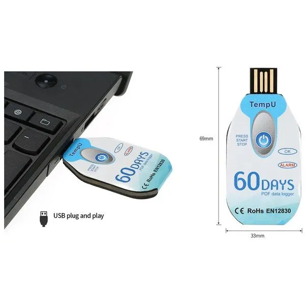 Комплект термоиндикаторов 3 штуки (температурный регистратор, логгер) USB-02 с калибровочным сертификатом производителя, вариант, фото 3