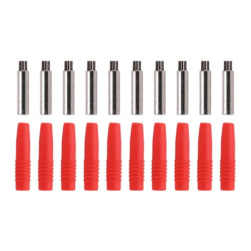 10 шт. банановые разъемы 2 мм с изоляцией, защитный кожух, для тестового оборудования, красный