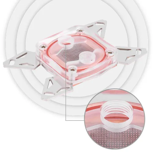 Водоблок для охлаждения процессора AMD AM4, красная медная основа, крышка POM