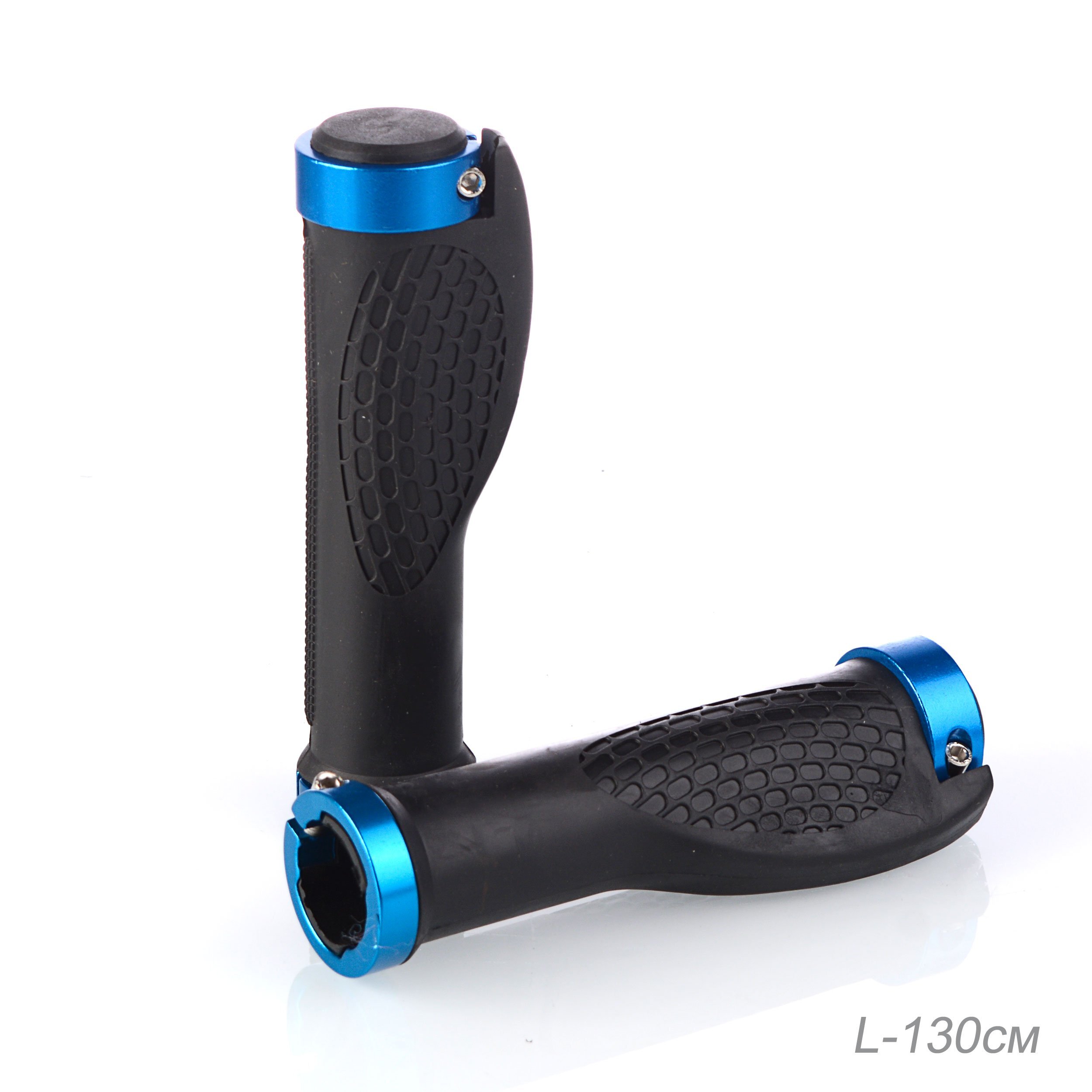 Грипсы для велосипеда COMIRON LC-10 130 мм, эргономичные, с алюминиевыми струбцинами, полимерный материал, черно-синие, 2 шт. Грипсы для велосипеда COMIRON LC-10 130 мм, эргономичные, с алюминиевыми струбцинами, полимерный материал, черно-синие, 2 шт.
