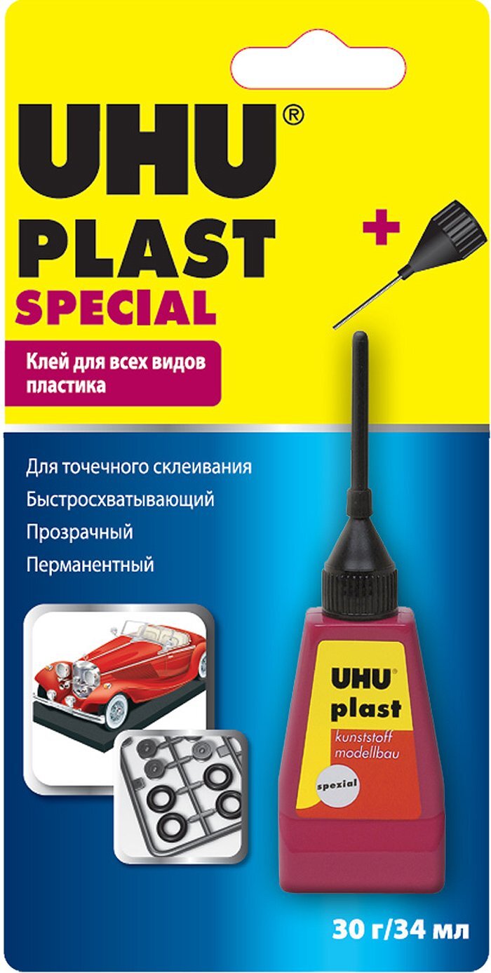 Клей для сборной модели пластиков UHU Plast Spezial, с наконечником-иглой, для мелкого ремонта, 30 г, блистер купить на OZON по низкой цене (597771595)