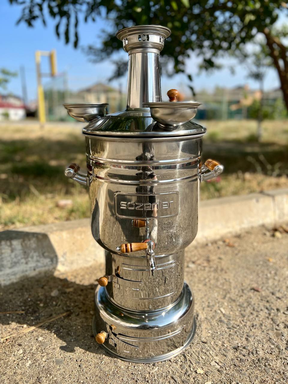 СамоварнадровахсчайникомSOZENLER.Турция.Объём15л.