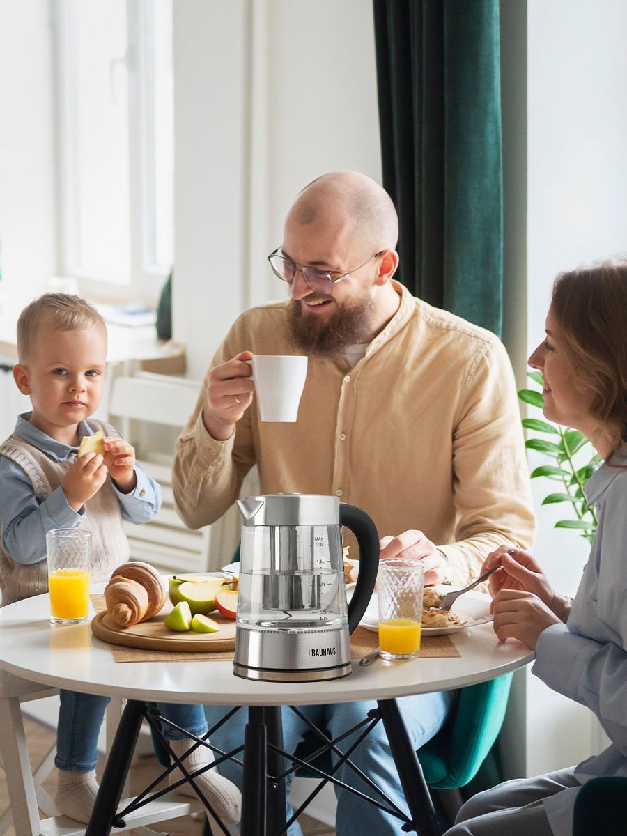 Купить электрический чайник BAUHAUS BH0191 2, Металл/стекло по низкой ...