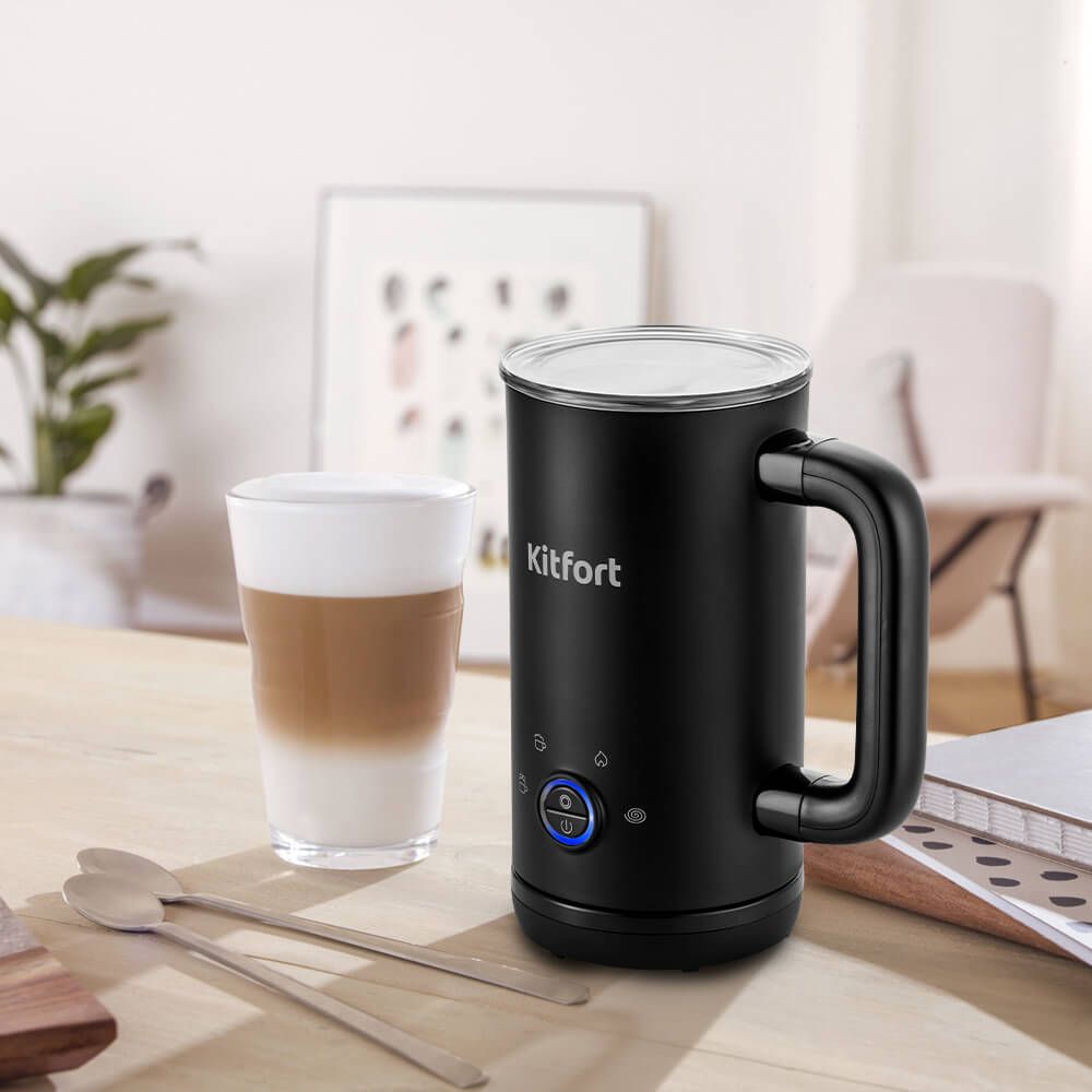 Капучинатор Kitfort КТ-779, черный, вспениватель молока, 4 режима ...