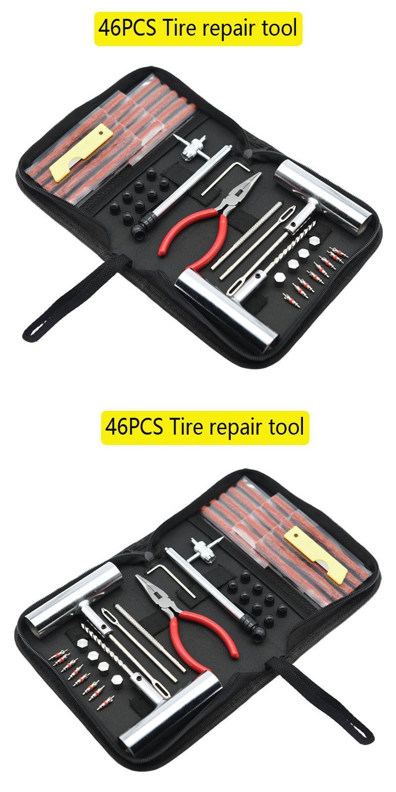 Набор инструментов для ремонта бескамерных шин, 46 предметов Набор ...