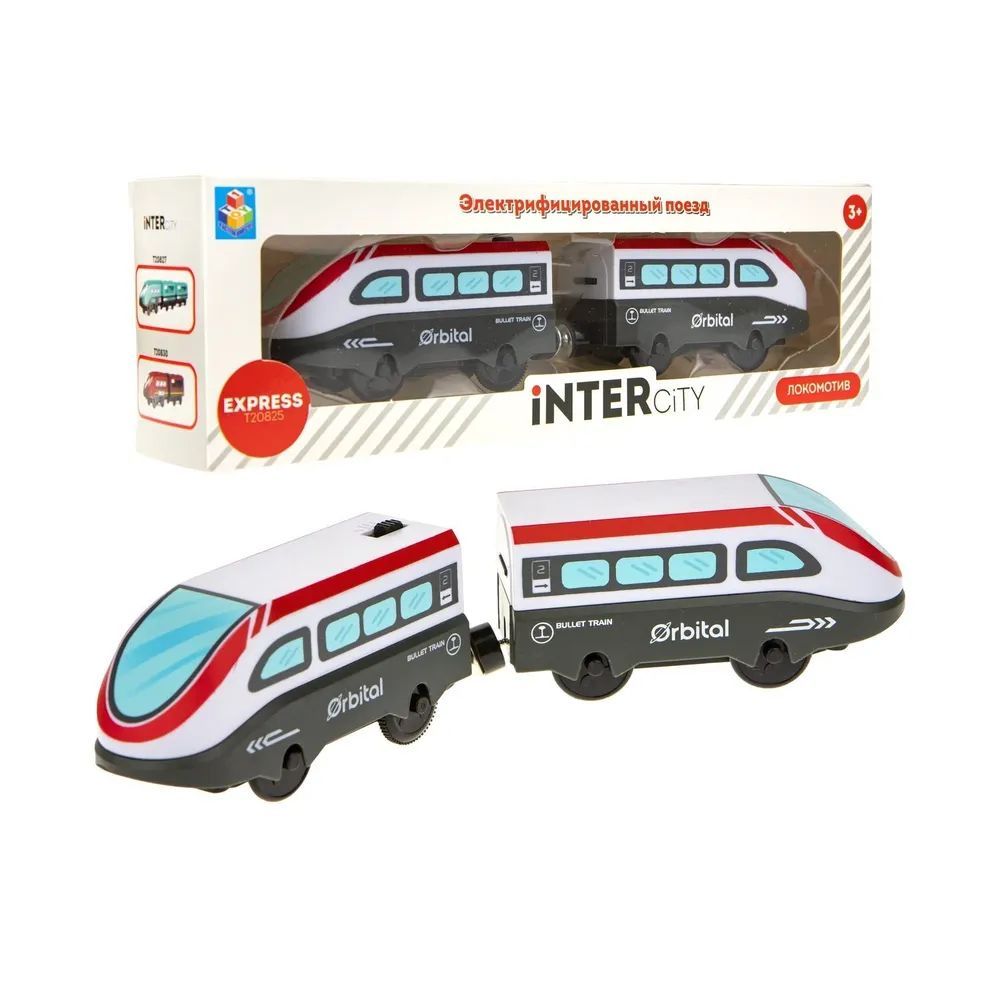 Электропоезд Локомотив 1TOY InterCity Express, 2 вагона - купить с  доставкой по выгодным ценам в интернет-магазине OZON (1194258009)