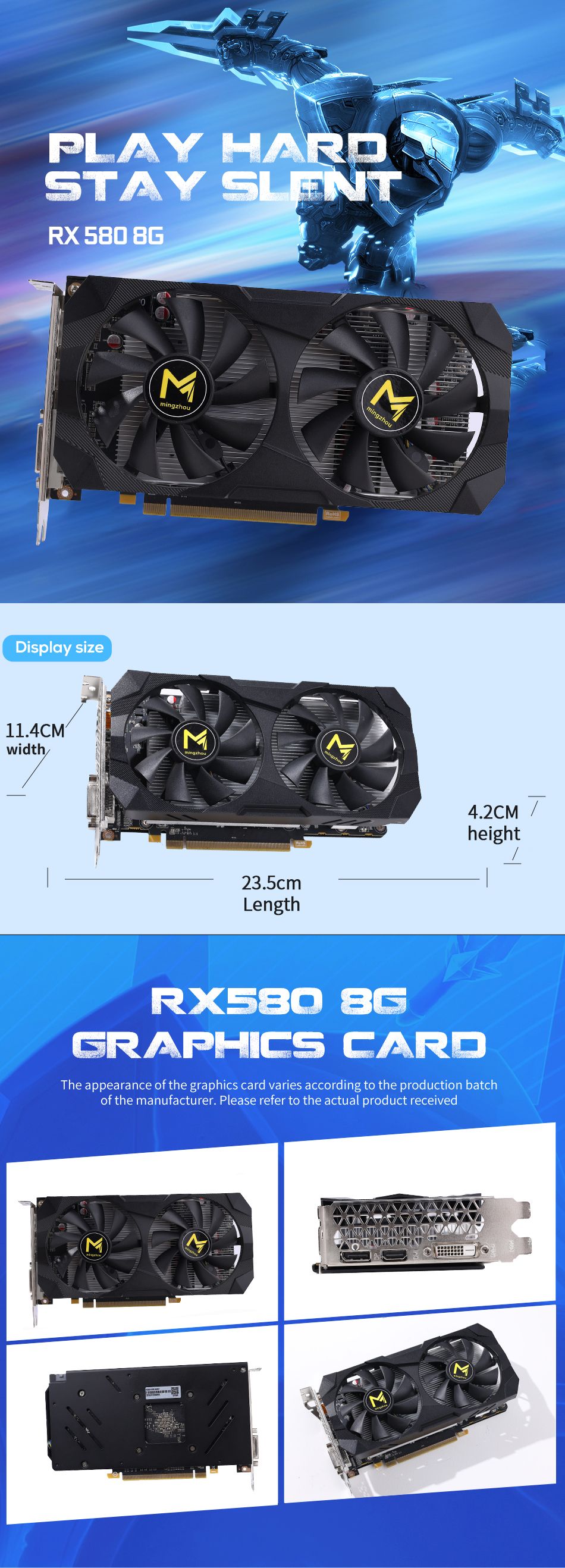 Видеокарта Mingzhou Radeon RX 580, 8 ГБ GDDR6 - купить по низким ценам ...