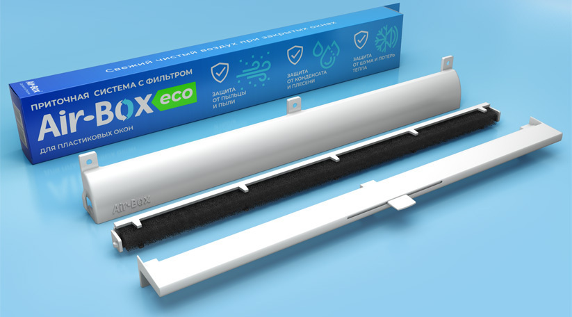 Оконный клапан Air-Box Eco с 4 фильтрами в комплекте. #1