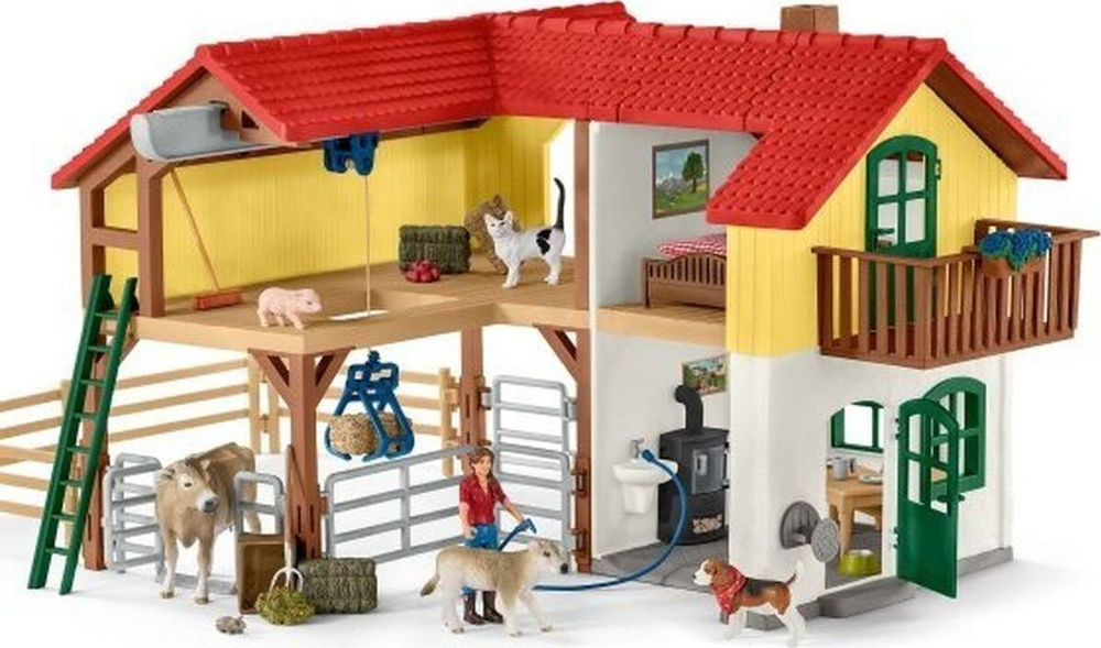 Набор фигурок Schleich Ферма с хлевом и животными, 42407 - купить с ...