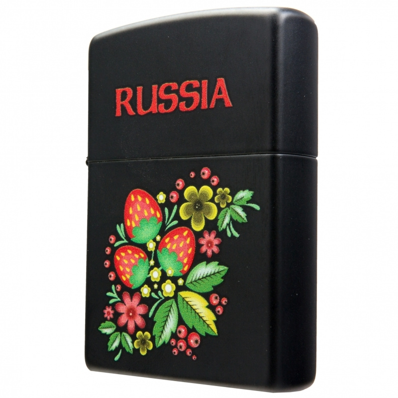 Зажигалка бензиновая ZIPPO Ягода-Малина Black Matte #1