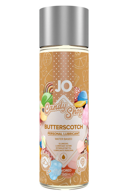 JO Вкусовой лубрикант (смазка) на водной основе с ароматом ириски CANDY SHOP BUTTERSCOTCH, 60 мл  #1