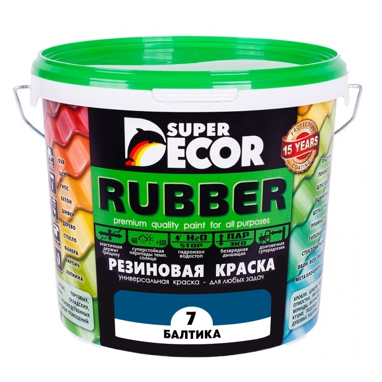 Резиновая краска Super Decor Rubber №07 Балтика 6 кг #1