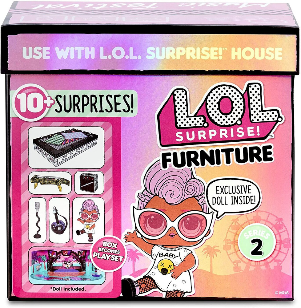 (музыкальный концерт) Игровой набор L.O.L. Surprise Furniture Music  Festival with Grunge Grrrl, Серия 2, 564935