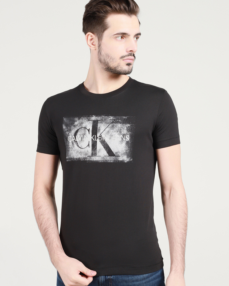 Футболка Calvin Klein Jeans, размер 46, 48, цвет черный, 100% хлопок ...