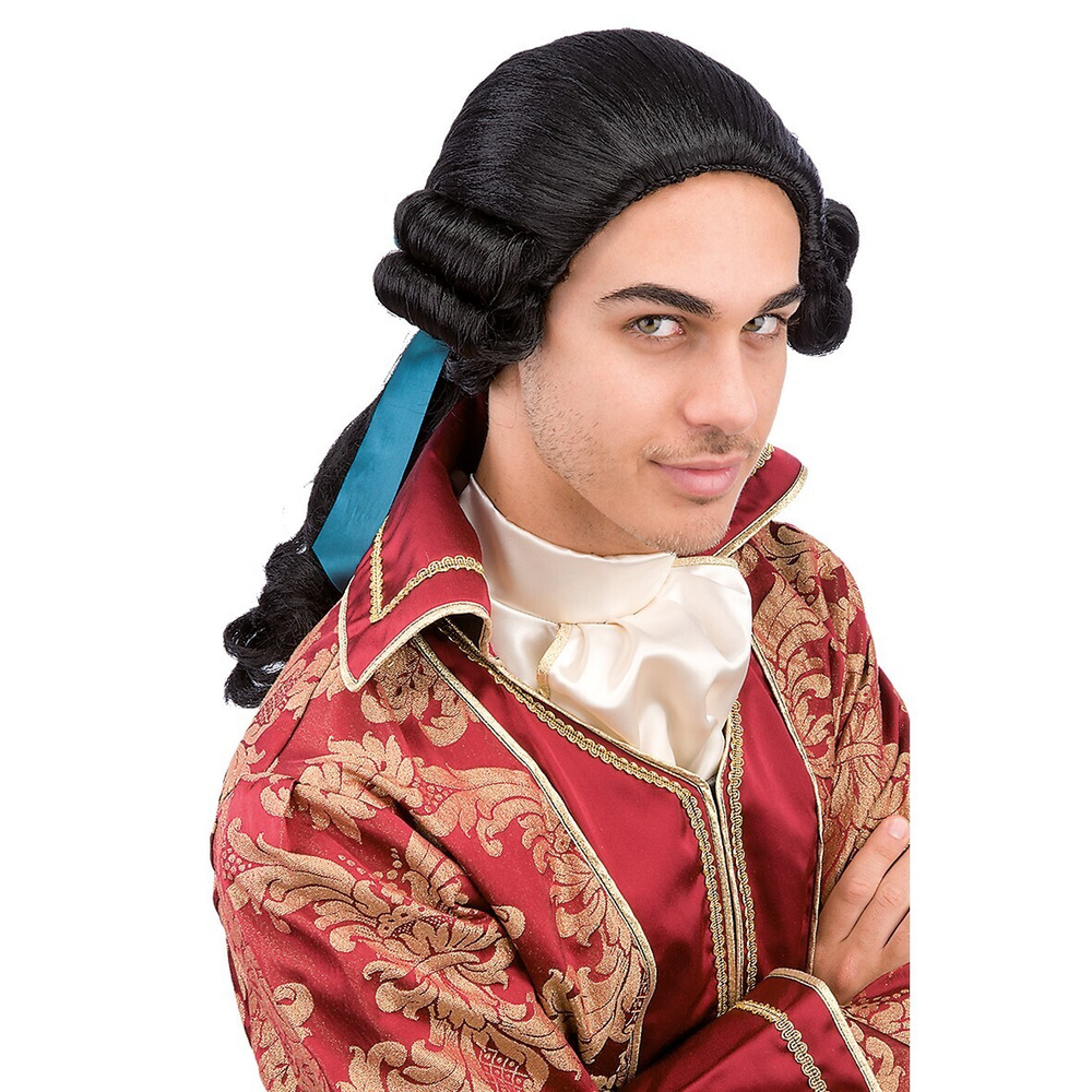 Парик карнавальный "Французский кавалер", черный - купить по низкой ...