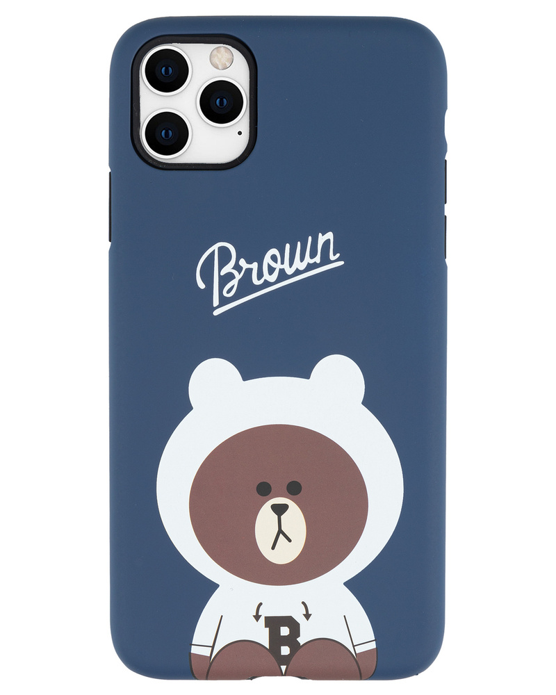 Чехол для Apple iPhone 11 Brown из серии Line Friends, Navy Blue - купить с  доставкой по выгодным ценам в интернет-магазине OZON (227908170)