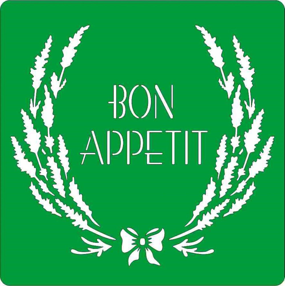 Трафарет на клеевой основе Bon Appetit, 15х15 см #1