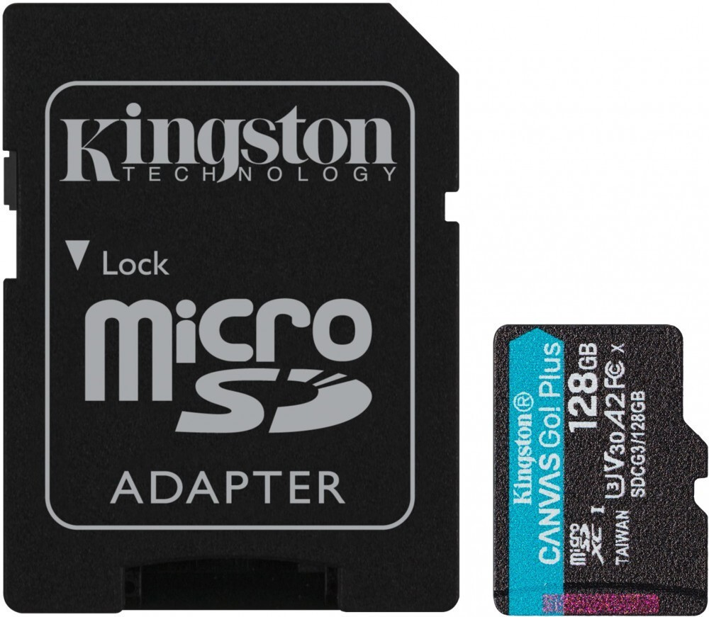 Карта памяти Kingston MicroSDXC 128GB Canvas Go Plus UHS-I U3 V30 A2 (с адаптером SD)  #1