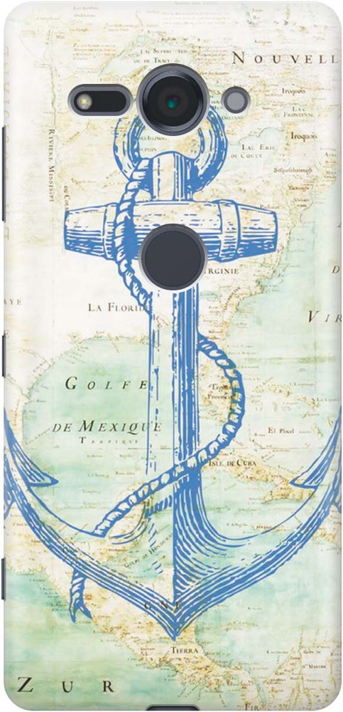 Cиликоновый чехол Якорь на карте на Sony Xperia XZ2 Compact / Сони ...
