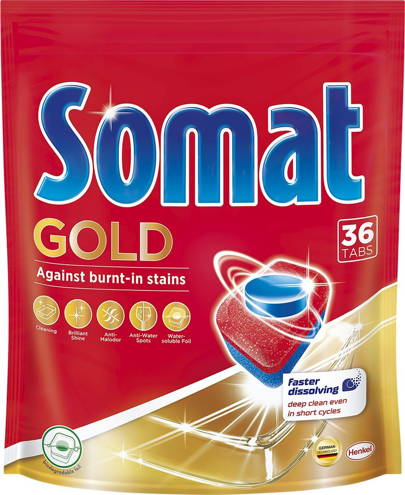 Таблетки для посудомоечной машины Somat Gold, 36 шт х 6 - купить с  доставкой по выгодным ценам в интернет-магазине OZON (181488117)