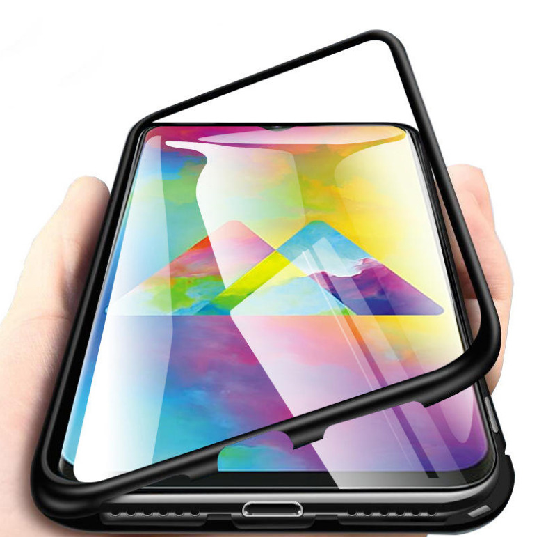 Магнитный чехол бампер MyPads Vetro magnete из закаленного стекла и ...