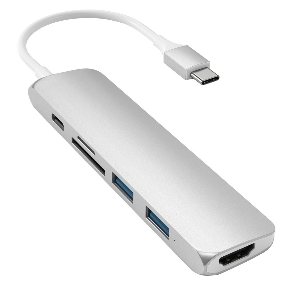 USB разветвитель Satechi Slim Multiport V2, серебристый (ST-SCMA2S ...