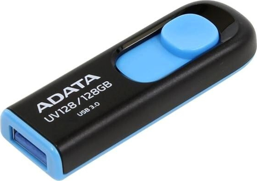 Флэш драйв ADATA UV128 128 ГБ, синий (AUV128-128G-RBE) #1