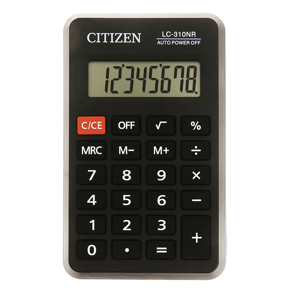 Калькулятор карманный CITIZEN LC310NR (114х69 мм), 8 разрядов, питание от батарейки, LC-310NR  #1