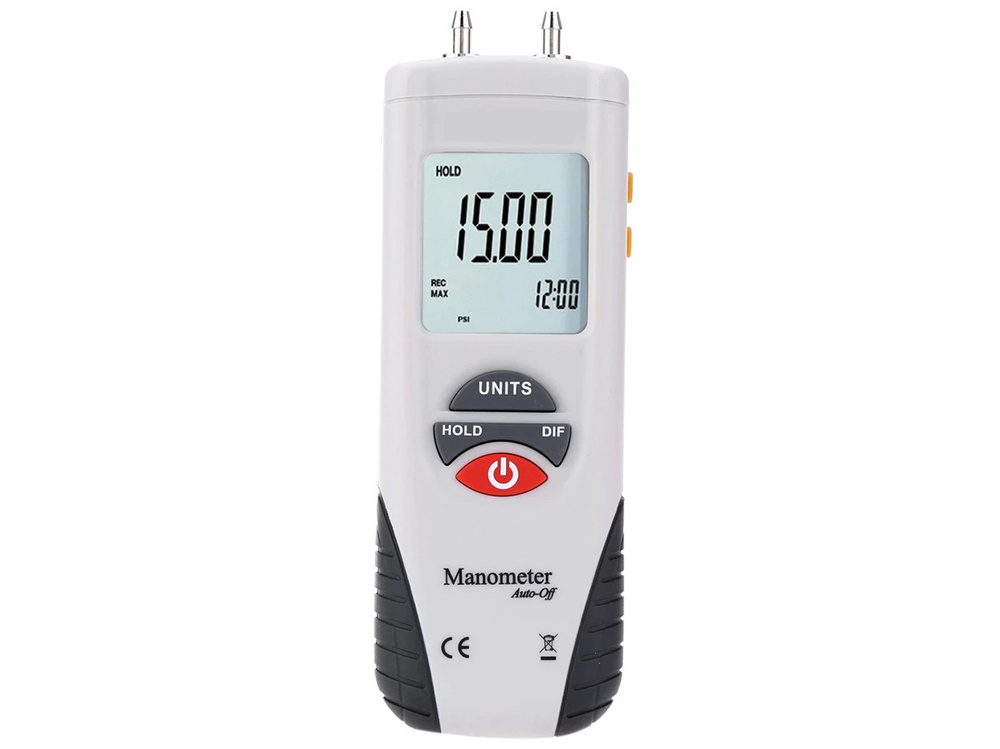 Цифровой манометр для измерения давления газа и жидкости Mod: HTI 1895 (EU). Цифровой манометр для газа #1