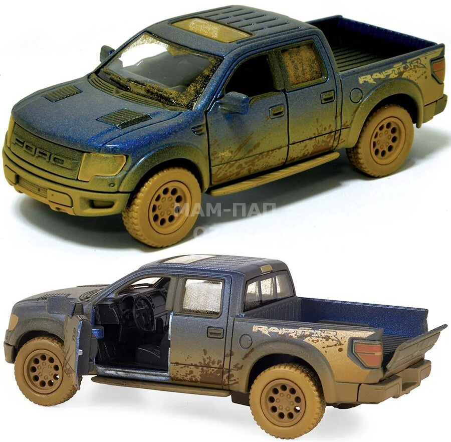 Машинка металлическая Kinsmart 1:46 2013 Ford F-150 SVT Raptor (Форд Раптор) 5365DYKT инерционная, двери #1