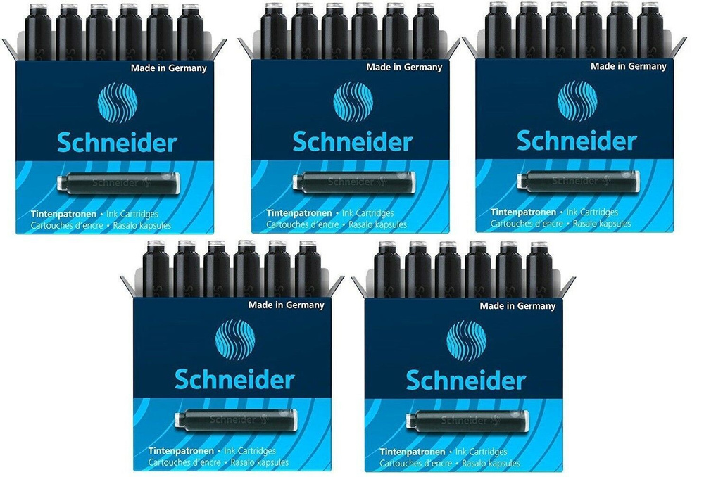 Картриджи чернильные SCHNEIDER, 5 коробок по 6 шт, чёрные #1