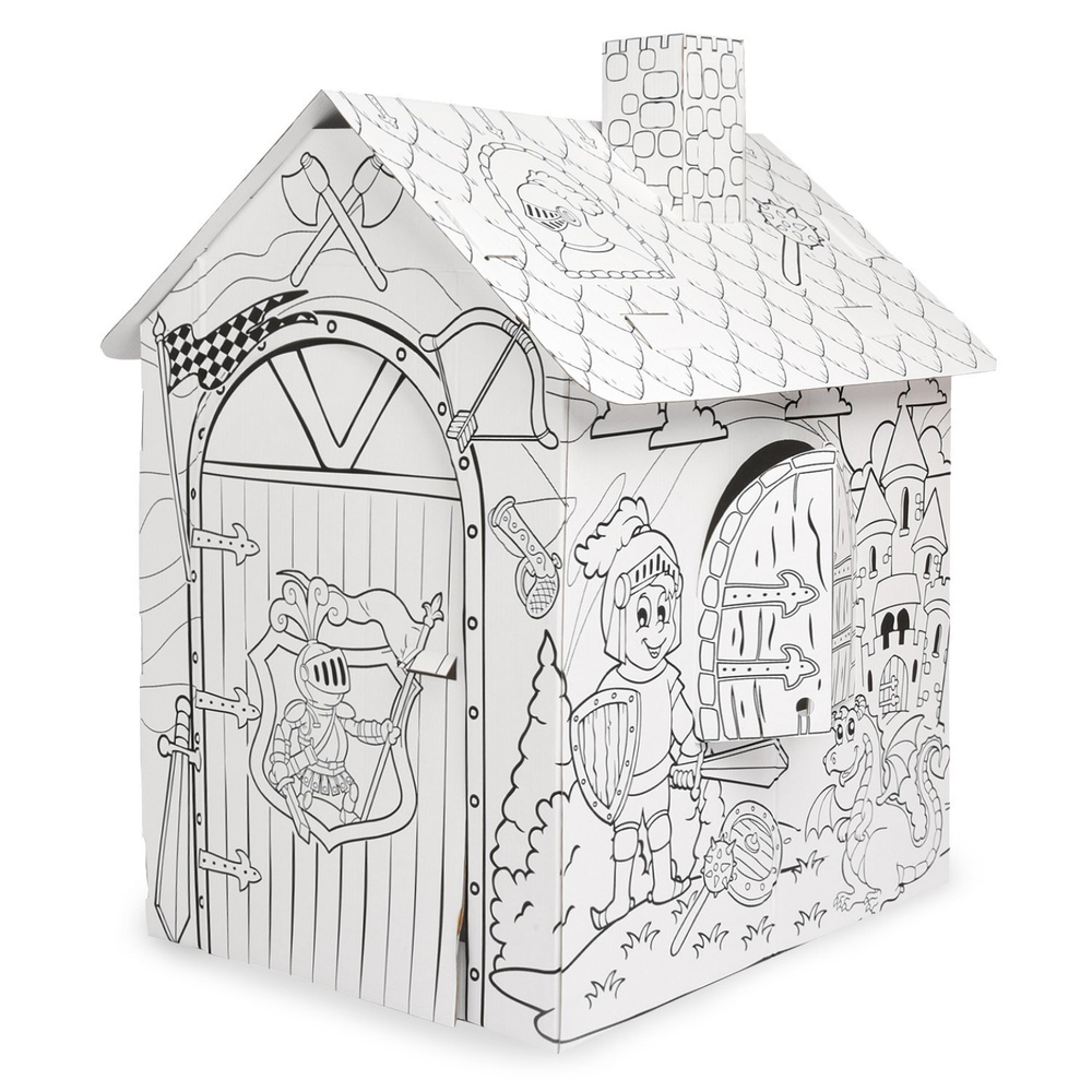 Раскраски Зимний домик - детские раскраски распечать бесплатно
