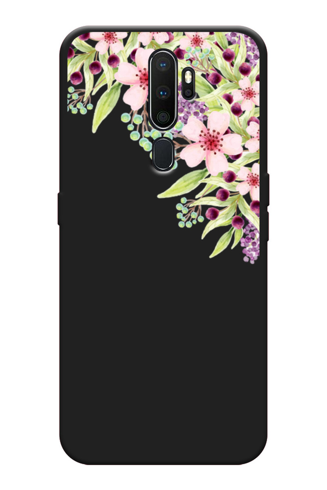 Матовый силиконовый чехол на Oppo A5/A9 2020 / Оппо А5/А9 "Цветочный ...