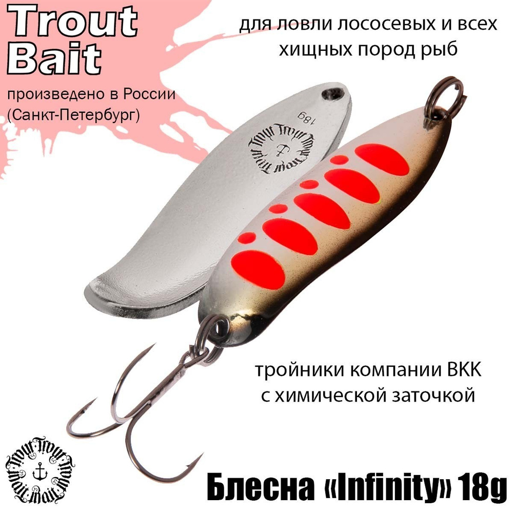 Блесна для рыбалки колеблющаяся , колебалка Infinity ( Японский Angler'z System Bux ) 18 g цвет 708 на #1