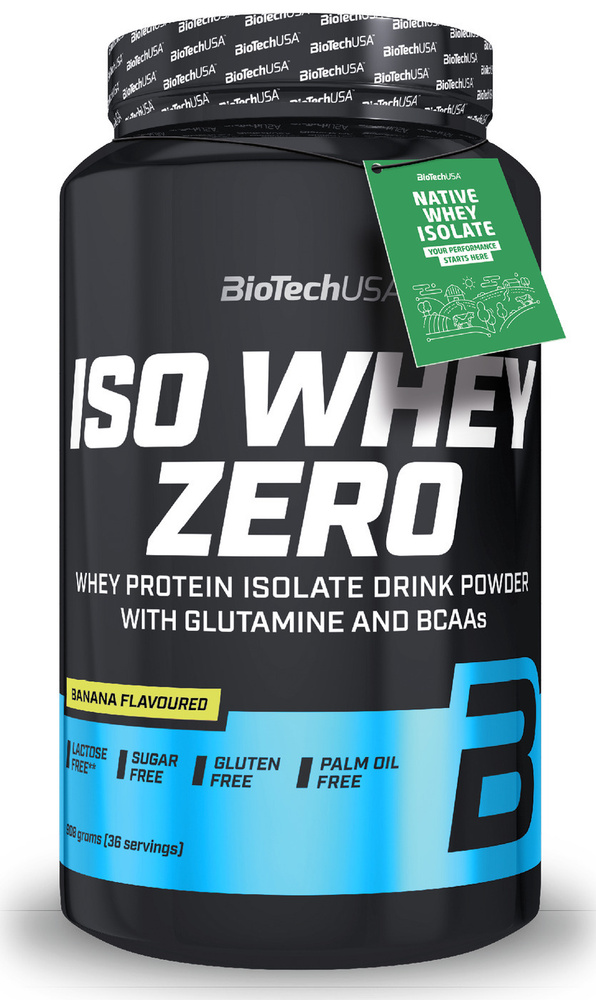 Сывороточный протеин изолят BioTechUSA Iso Whey Zero 908 г. банан #1