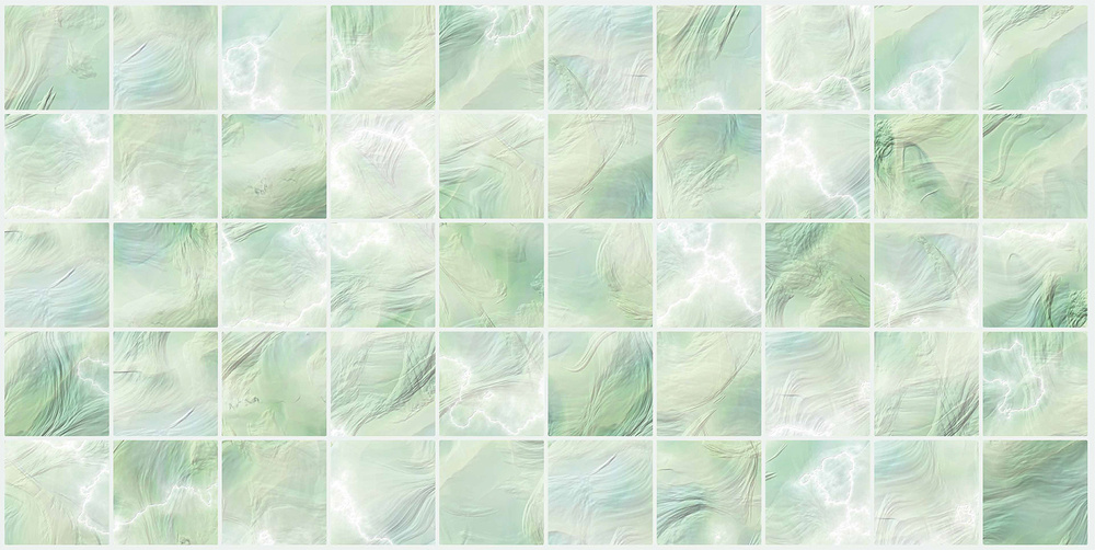Панель ПВХ "Плитка перламутровая зеленая" 964х484 в колличестве 10 штук (4,67м2)  #1