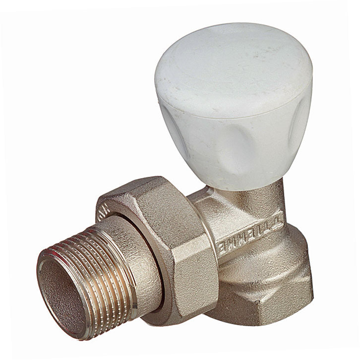 Клапан (вентиль) регулирующий ручной угловой Tiemme 3/4 НР(ш) х 3/4 ВР(г) для радиатора  #1