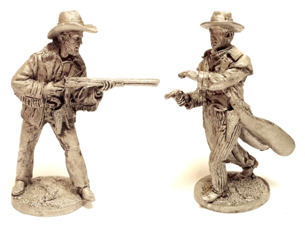 Фигурки Ковбой с двухстволкой и Ковбой в плаще. Олово - купить с ...