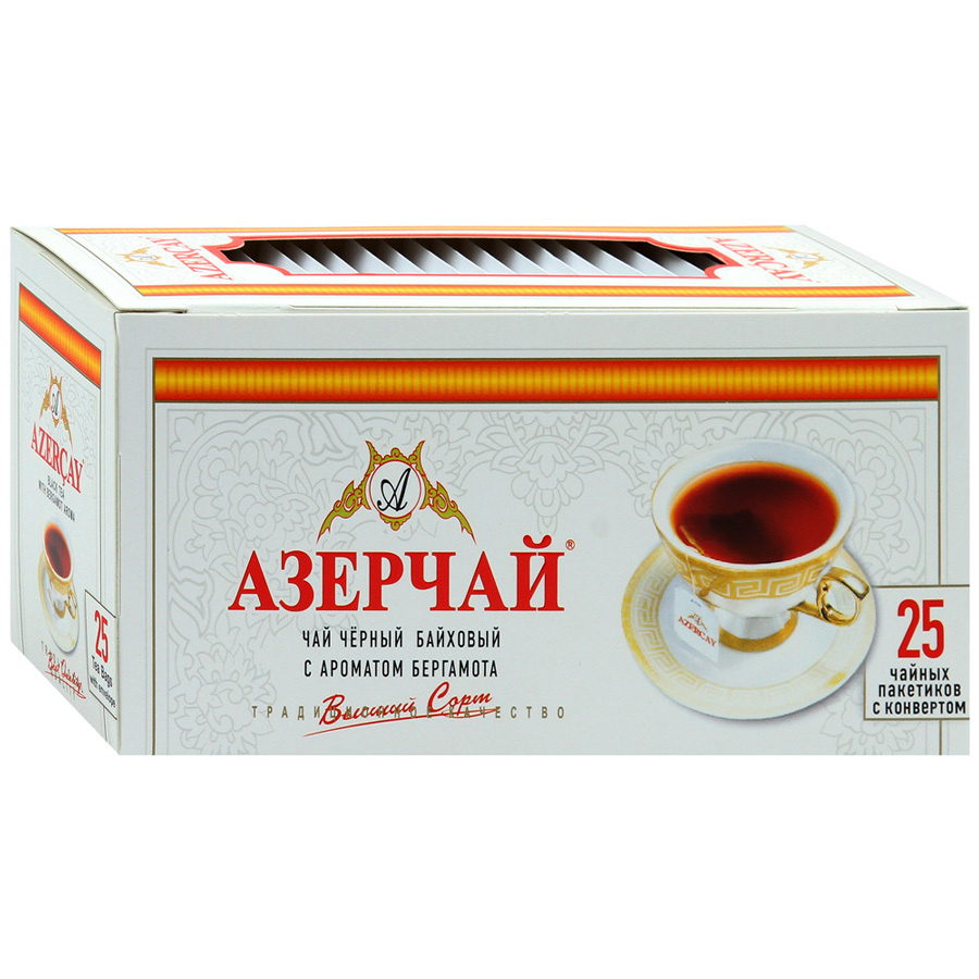 Чай "АЗЕРЧАЙ" черный с бергамотом AZERCAY TEA 50гр 25 пакетика по 2 гр 2 пачки.  #1