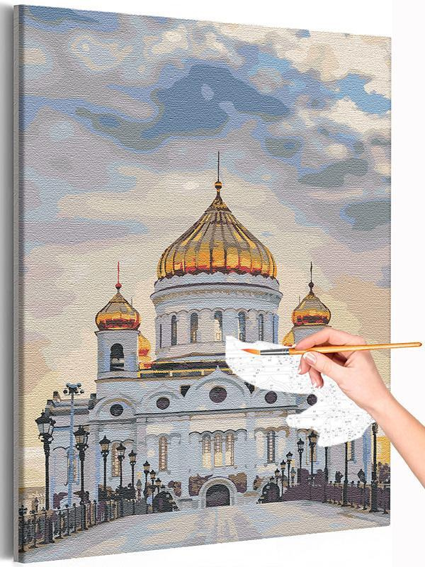 Храм Христа Спасителя Раскраска картина по номерам на холсте GU-a940