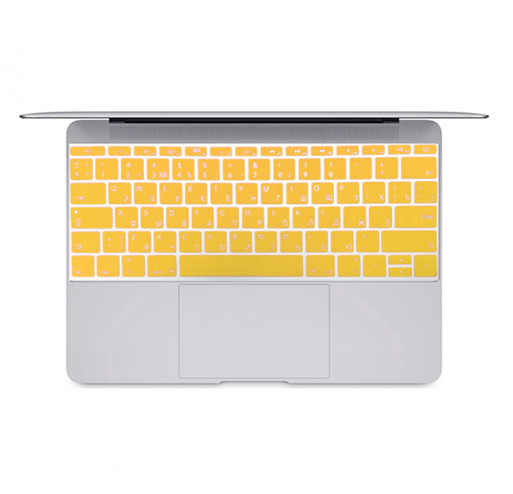 Желтая силиконовая накладка на клавиатуру для Macbook 12/Pro 13/15 2016 - 2019 (US)  #1