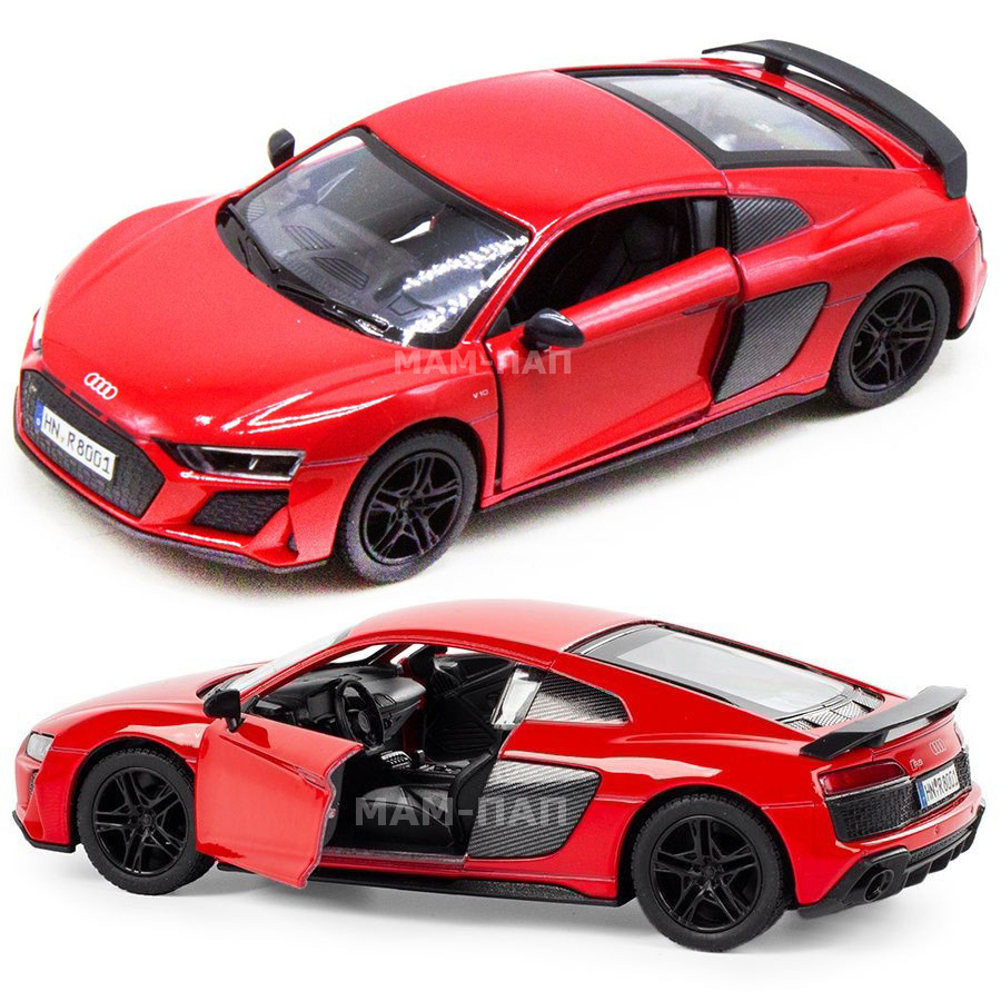 Машинка металлическая Kinsmart 1:36 2020 Audi R8 Coupe 5422DKT инерционная,  двери открываются / Красный - купить с доставкой по выгодным ценам в  интернет-магазине OZON (554141372)