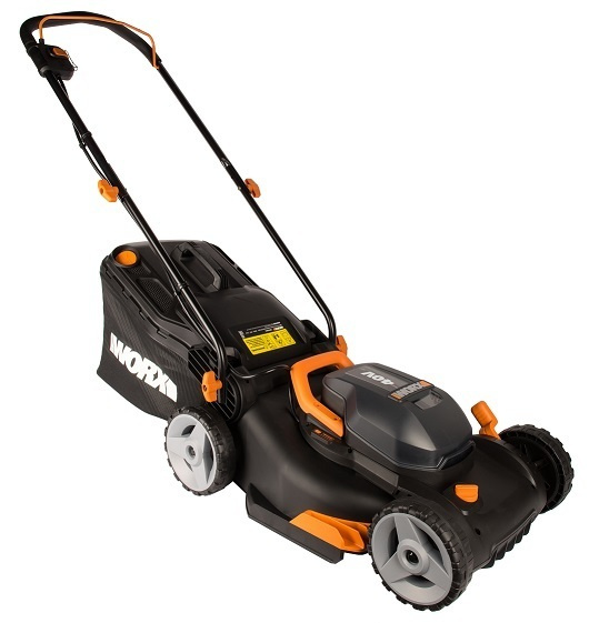 Газонокосилка аккумуляторная WORX WG743E, 40В (2x20В), 40см, 4Ач х2, двойное ЗУ  #1