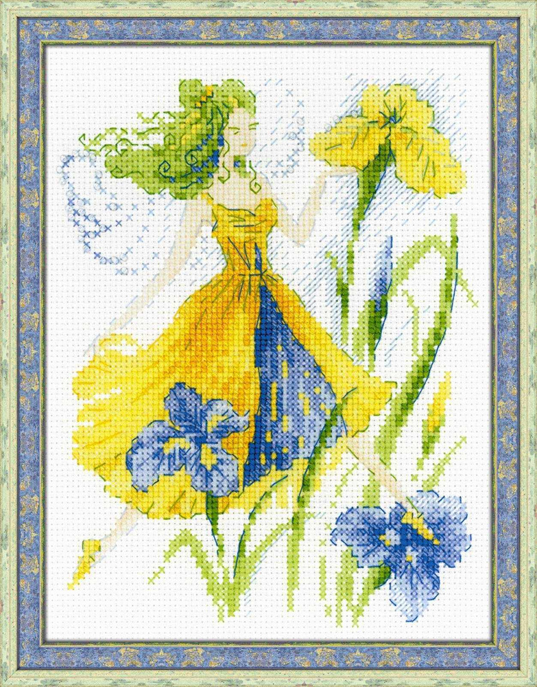 Набор для вышивания Риолис 1563 "Фея солнечного дня", 15х20 см // Девушки, Фантазия, Цветы  #1